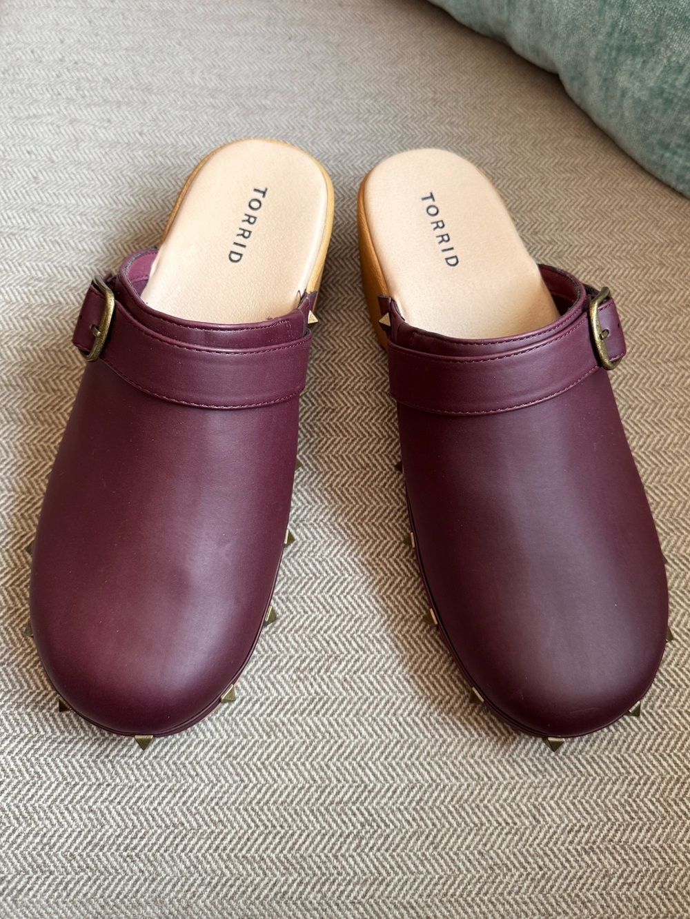 Torrid Studded Mini-Clog in Burgundy - NIB Size 8.5 Wide-Width
